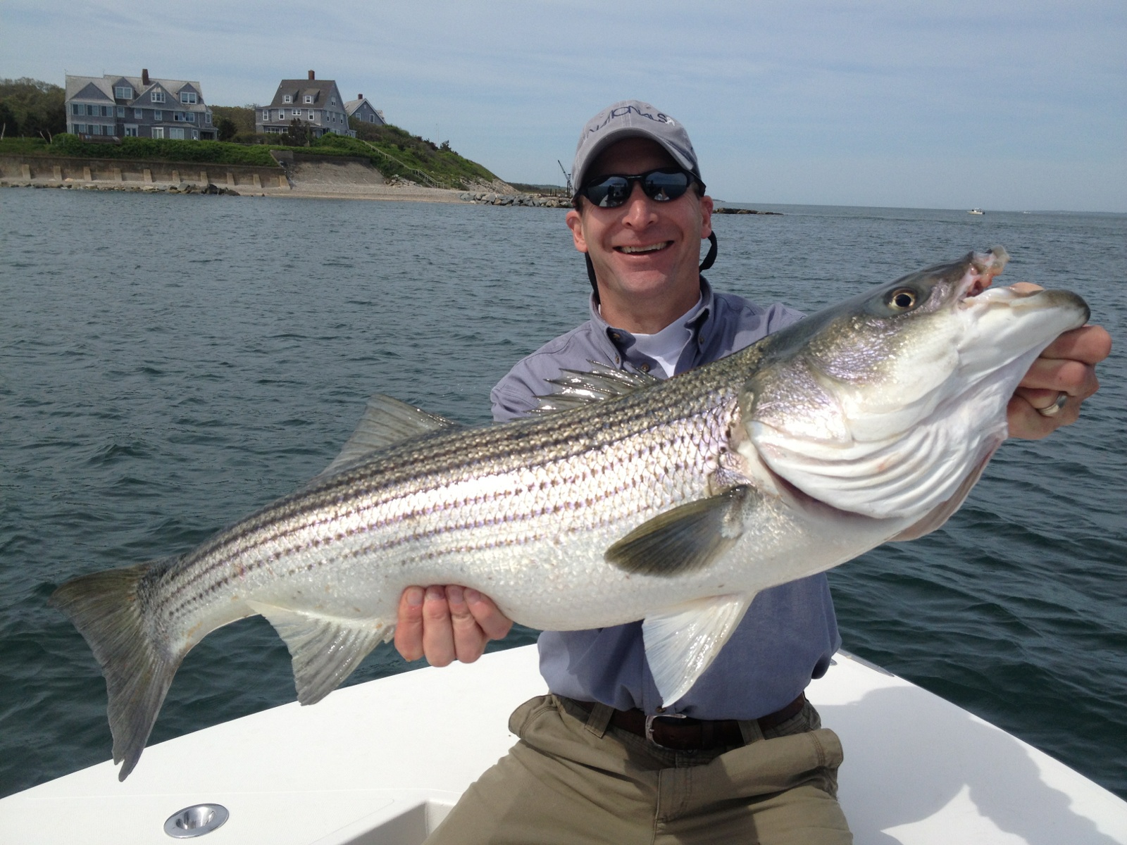 Falmouth sport fishing two boats offering a great time catching striped bass